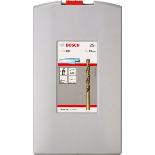 Набор спиральных сверл по металлу Bosch PRO Stainless Steel HSS-Co 1 – 13 мм (25 шт.) (2608587018)