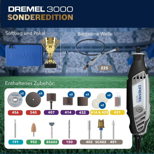 Багатофункціональний інструмент Dremel 3000 у сумці (25 насадок) (F0133000WC)