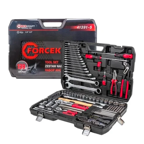 Набір інструментів FORCEKRAFT FK-41391-5 1/2", 1/4" 139 предметів