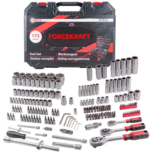 Набір інструментів FORCEKRAFT FK-41723-5 1/2", 1/4", 3/8" 172 предмети