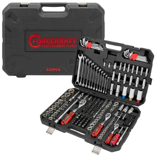 Набір інструментів FORCEKRAFT FK-42222-5 1/2", 1/4", 3/8" 222 предмети