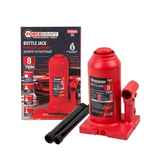 Домкрат гідравлічний пляшкового типу FORCEKRAFT 8 т FK-T90804 (СТ-00181372)