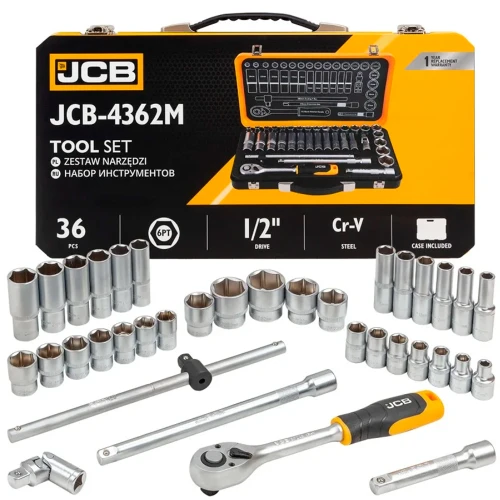 Комбинированный набор инструментов JCB Tools JCB-4362M 1/2" 8–32 мм 36 предметов