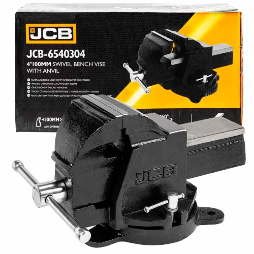 Тиски стальные с наковальней поворотные JCB Tools 4" 100 мм JCB-6540304 (СТ-00165332)