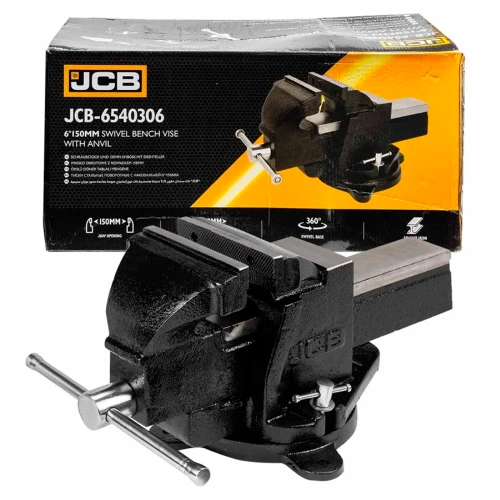 Тиски стальные с наковальней поворотные JCB Tools 6" 150 мм JCB-6540306 (СТ-00165334)