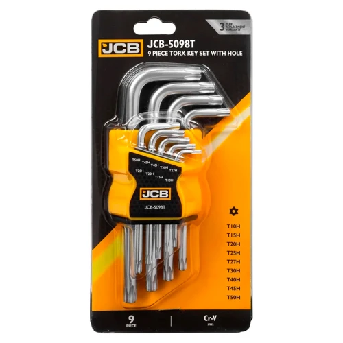 Набір Г-подібних ключів JCB Tools Torx JCB-5098T T10H-T50H 9 предметів