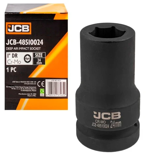 Головка торцева ударна подовжена JCB Tools 1" 24 мм JCB-48510024 (СТ-00169591)