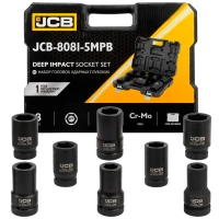 Набір головок ударних подовжених JCB Tools 1" 22–41 мм (8 од.) JCB-8081-5MPB (СТ-00169795)