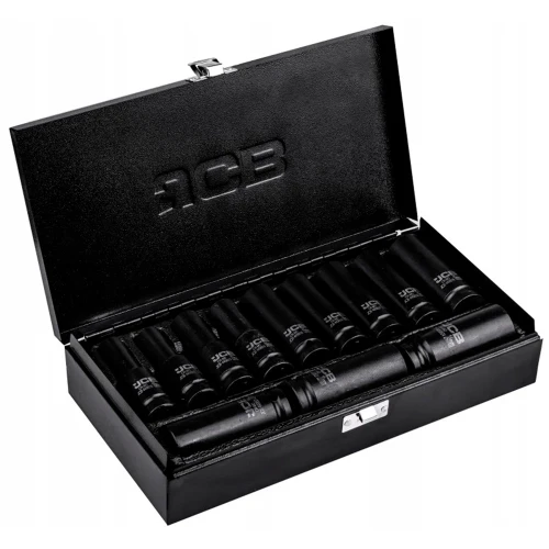 Набор головок ударных удлиненных JCB Tools 1/2" 10-24 мм (12 ед.) JCB-4127-5MPB (СТ-00172468)