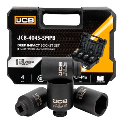 Набір головок ударних подовжених JCB Tools 1/2" 34–41 мм (4 од.) JCB-4045-5MPB (СТ-00172475)