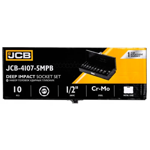 Набір головок ударних подовжених JCB Tools 1/2" 10–24 мм (10 од.) JCB-4107-5MPB (СТ-00172477)