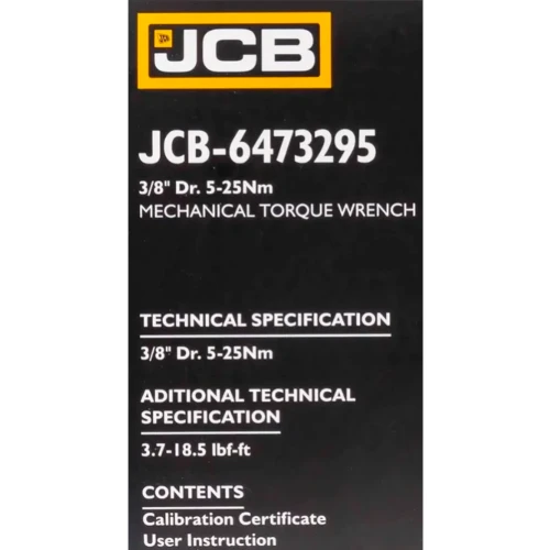 Ключ динамометричний JCB Tools 3/8" JCB-6473295 5–25 Нм 252 мм