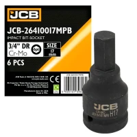 Ударна головка JCB Tools HEX 3/4" 17 мм JCB-26410017MPB (СТ-00172549)