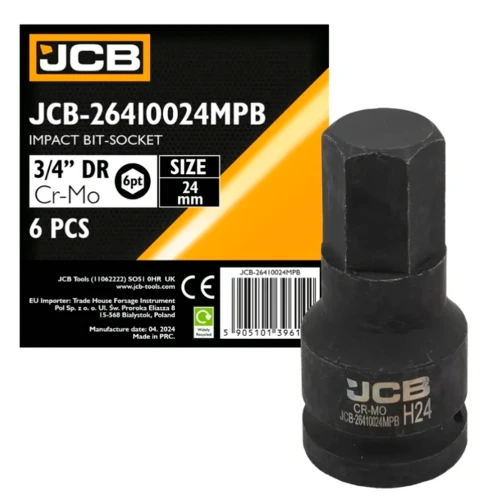 Головка ударна JCB Tools HEX 3/4" 24 мм JCB-26410024MPB (СТ-00172591)