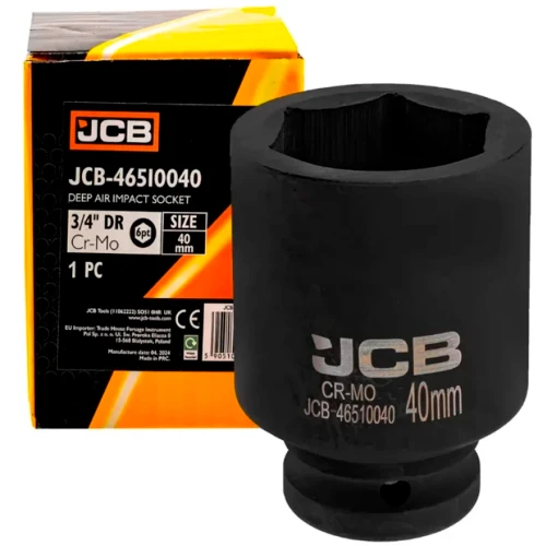 Головка торцева ударна подовжена JCB Tools 3/4" 40 мм JCB-46510040 (СТ-00172617)