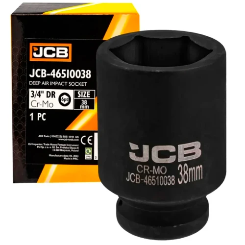 Головка торцева ударна подовжена JCB Tools 3/4" 38 мм JCB-46510038 (СТ-00172618)