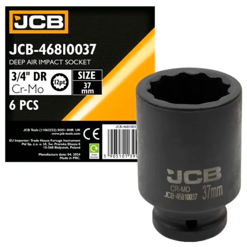 Головка ударна торцева подовжена JCB Tools 3/4" 37 мм JCB-46510037 (СТ-00172633)