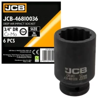 Головка торцевая ударная удлиненная JCB Tools JCB-46810036 3/4" 36 мм