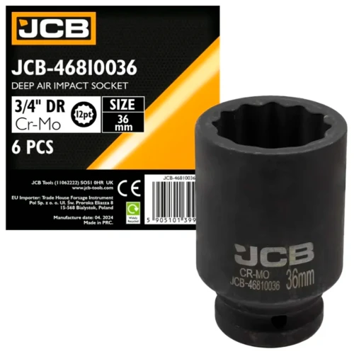 Головка торцева ударна подовжена JCB Tools 3/4" 36 мм JCB-46810036 (СТ-00172635)