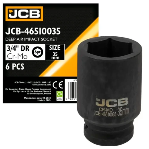 Головка ударна торцева подовжена JCB Tools HEX 3/4" 35 мм JCB-46510035 (СТ-00172660)
