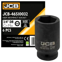 Головка торцевая ударная удлиненная JCB Tools HEX 3/4" 32 мм JCB-46510032 (СТ-00172664)