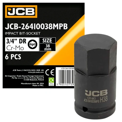 Головка ударна JCB Tools HEX 3/4" 38 мм JCB-26410038MPB (СТ-00172706)