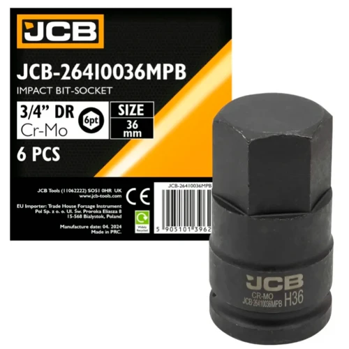 Головка ударна JCB Tools HEX 3/4" 36 мм JCB-26410036MPB (СТ-00172707)