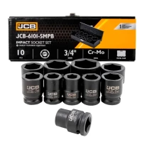 Набір головок для ударних подовжених ключів JCB Tools 3/4" 17-46 мм (10 од.) JCB-6101-5MPB (СТ-00173878)