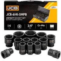 Набір головок ударних подовжених JCB Tools 3/4" 17–50 мм (14 од.) JCB-6141-5MPB (СТ-00173881)