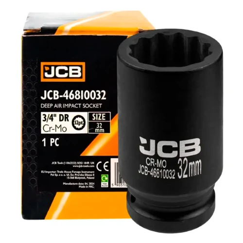 Головка торцева ударна подовжена JCB Tools 3/4" 32 мм JCB-46810032 (СТ-00176611)