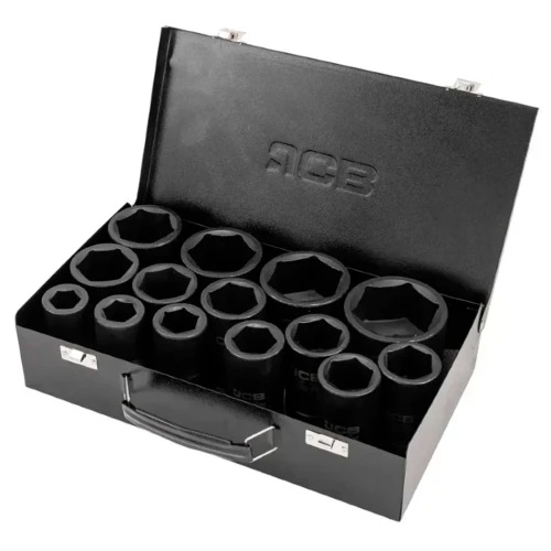 Набор головок ударных удлиненных JCB Tools 1" 22-60 мм (14 ед.) JCB-8152-5MPB (СТ-00178587)