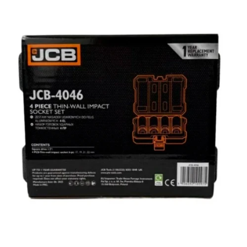 Набір головок ударних подовжених JCB Tools 1/2" 17–22 мм (4 од.) JCB-4046 (СТ-00188169)