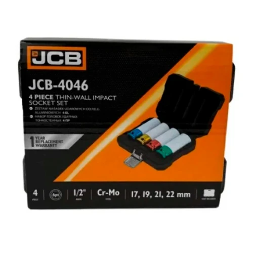 Набір головок ударних подовжених JCB Tools 1/2" 17–22 мм (4 од.) JCB-4046 (СТ-00188169)