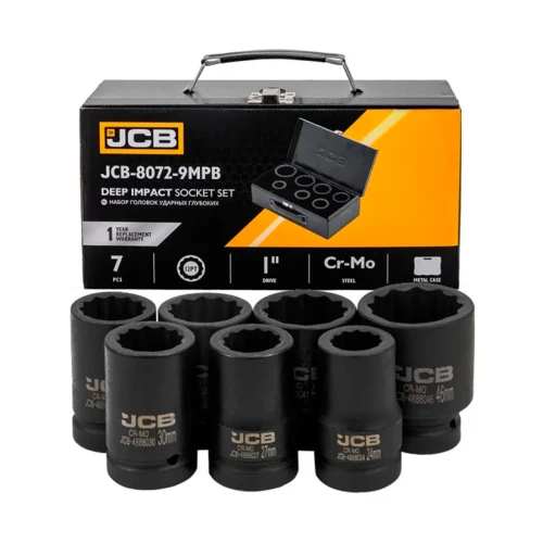 Набір головок ударних подовжених JCB Tools 1" 24–46 мм (7 од.) JCB-8072-9MPB (СТ-00188171)