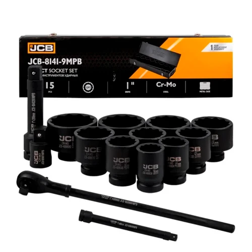 Набор ударных инструментов JCB Tools 1" JCB-8141-9MPB 36-80 мм 15 предметов