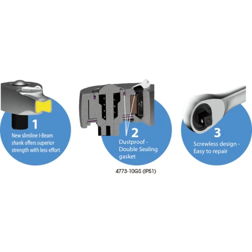 Трещотка King Tony 1/2" 250 мм (90 зубцов) (4773-10GS)