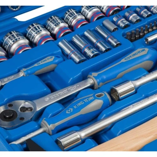 Набір інструментів універсальний 1/4"+1/2" King Tony з тріскачками (128 одиниць) (7528MR01)