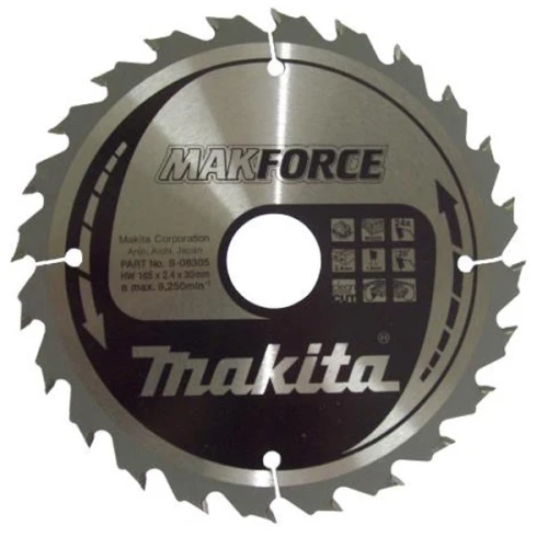 Пиляльний диск Makita MAKForce 165 мм 24 зуби (B-08305)