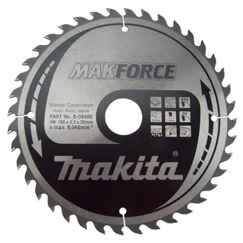 Пиляльний диск MAKForce 190x30 мм 40 зубів Makita (B-08486)