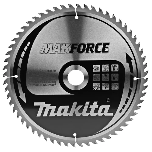 Пиляльний диск по дереву Makita MAKForce (270 мм / 60 зубів) (B-08573)