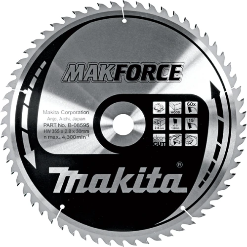 Пиляльний диск Makita MAKForce 355 мм 60 зубів (B-08595)