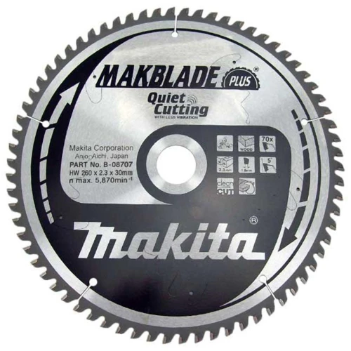  Пильный диск Makita по дереву MAKBlade Plus 260x30 70T (B-08707) 