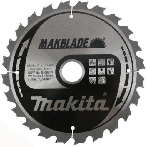 Диск пиляльний Makita по дереву MAKBlade 216x30 24T (B-08903)