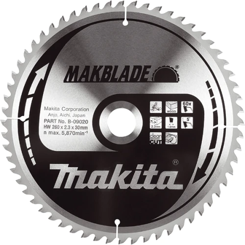 Диск пиляльний Makita по дереву MAKBlade 250x30 40T (B-08975) 