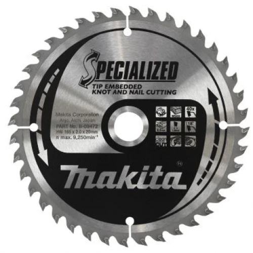 Пиляльний диск Makita по деревині із цвяхами SPECIALIZED 270х30 мм 24 зуби (B-09450)