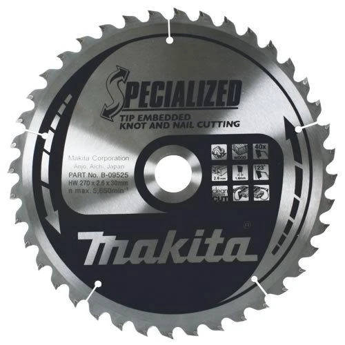 Пиляльний диск Makita по деревині із цвяхами SPECIALIZED 235x30 мм 48 зубів (B-09519)