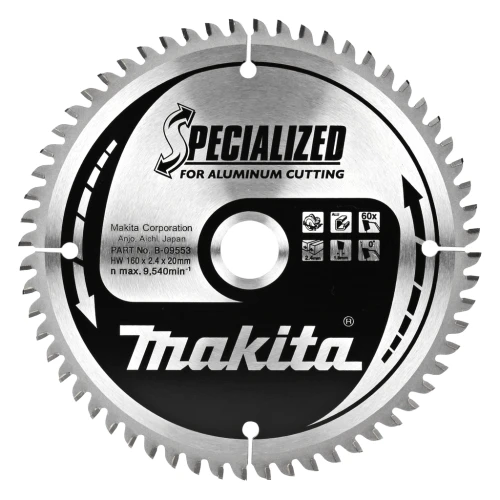  Диск пиляльний по алюмінію Makita B-09553 Specialized 160x20 мм 60Т (B-09553)
