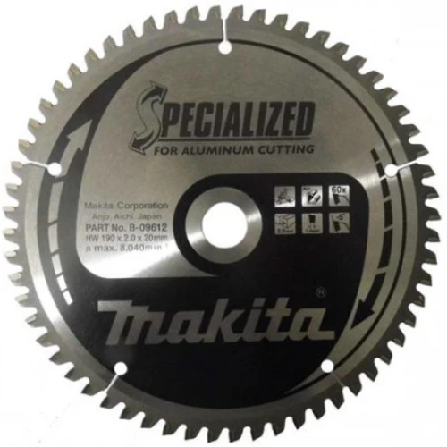  Диск пиляльний по алюмінію Makita B-09612 Specialized 190x20 мм 60Т (B-09612)