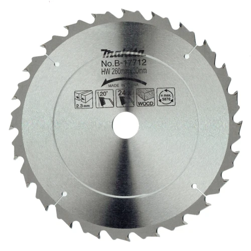  Пильный диск Makita для 2704 по дереву MAKBlade Plus 260х30 24Т (B-17712) 
