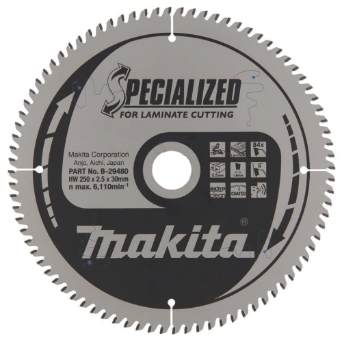 Пильный диск для ламината Makita TCT (250 мм / 84 зуба) (B-29480)